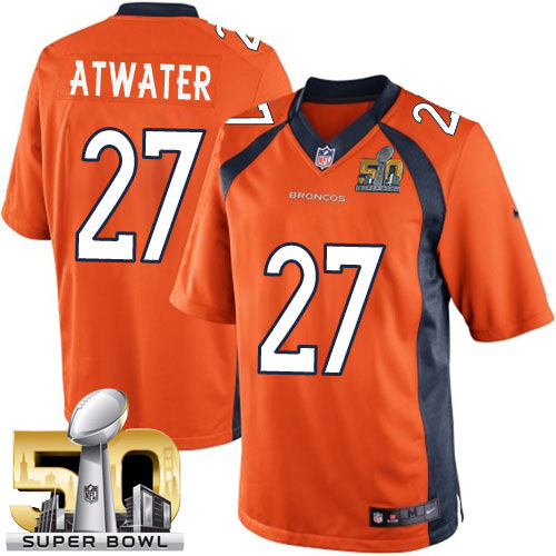 Youth Elite Steve Atwater Super Bowl L Nike Jersey Orange Home - #27 NFL Denver Broncos